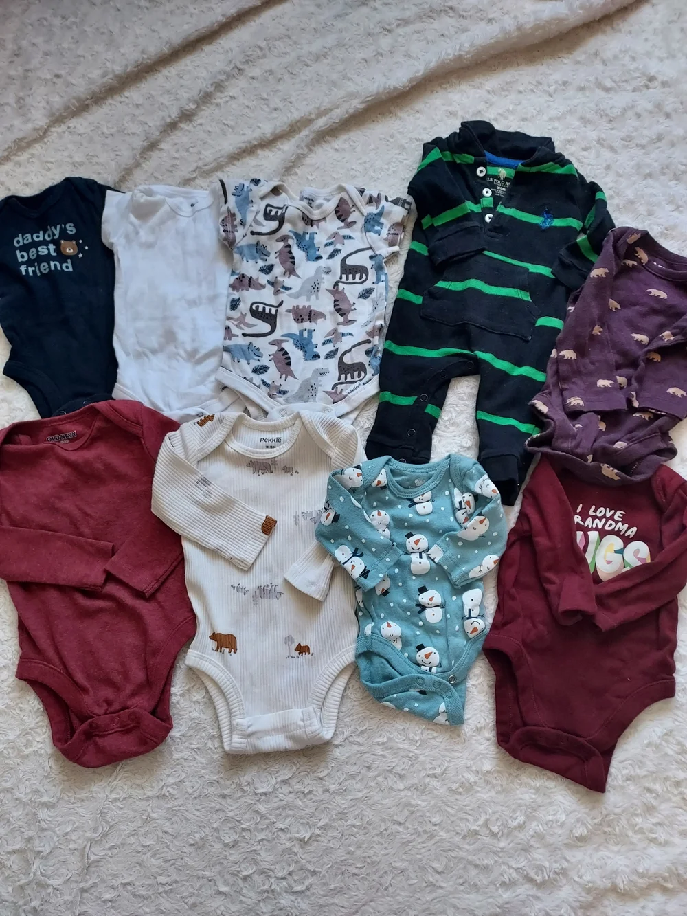BUNDLE (18 pcs) NB-3/6mo Baby Boys Cool Weather Clothes Everyday Fall Grandmas